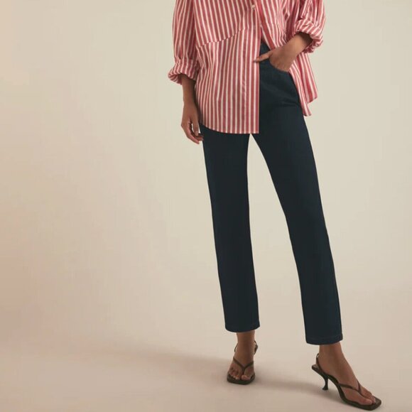 Favorite Daughter Valentina‎ Super High Rise Straight Jeans Manchester Dark 25 - Picture 2 of 8